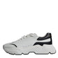 Dolce & Gabbana White Black DAYMASTER Leather Sneakers Shoes