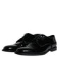 Dolce & Gabbana Black Leather Lace Up Men Derby Formal Shoes