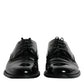 Dolce & Gabbana Black Leather Lace Up Men Derby Formal Shoes