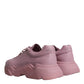 Dolce & Gabbana Pink Leather Daymaster Low Top Sneakers Shoes