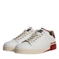 Dolce & Gabbana Beige Red Perforated Low Top Sneakers Shoes