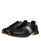 Dolce & Gabbana Black Logo Leather Casual Men Sneakers Shoes