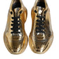 Dolce & Gabbana Gold Leather Daymaster Low Top Sneakers Shoes