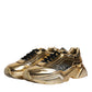 Dolce & Gabbana Gold Leather Daymaster Low Top Sneakers Shoes