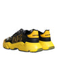 Dolce & Gabbana Black Yellow Leather Daymaster Sneakers Shoes