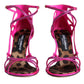 Dolce & Gabbana Pink Strass Ankle Strap Heels Sandals Shoes