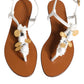 Dolce & Gabbana White Leather Coins Flip Flops Sandals Shoes