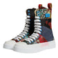 Dolce & Gabbana Multicolor Patchwork High Top Sneakers Shoes