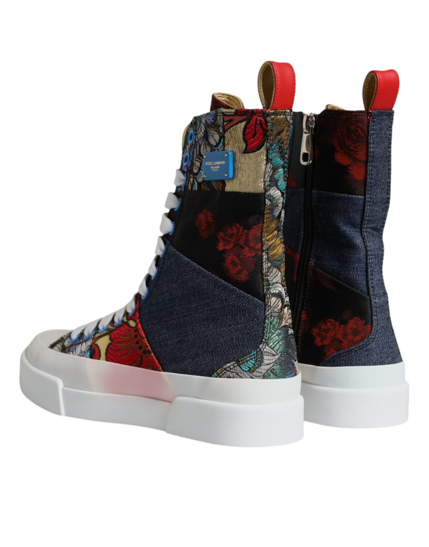 Dolce & Gabbana Multicolor Patchwork High Top Sneakers Shoes