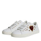 Dolce & Gabbana White Portofino Sacred Heart Sneakers Shoes