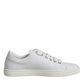 Dolce & Gabbana White Portofino Sacred Heart Sneakers Shoes