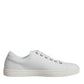 Dolce & Gabbana White Portofino Sacred Heart Sneakers Shoes