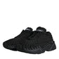 Dolce & Gabbana Black Knitted Daymaster Sneakers Shoes