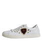 Dolce & Gabbana White Portofino Sacred Heart Sneakers Shoes