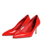 Dolce & Gabbana Red Patent Leather Kitten Heels Pumps Shoes