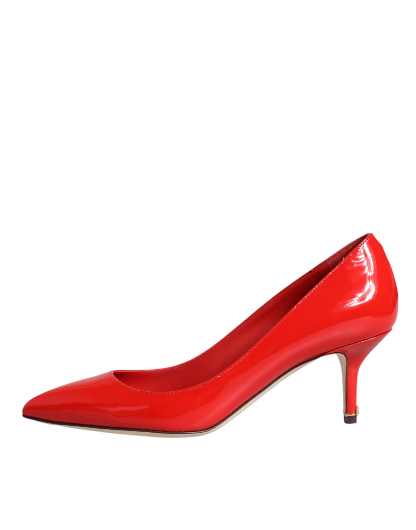 Dolce & Gabbana Red Patent Leather Kitten Heels Pumps Shoes