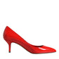 Dolce & Gabbana Red Patent Leather Kitten Heels Pumps Shoes