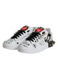 Dolce & Gabbana White Heart Studded Low Top Sneakers Shoes