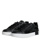 Dolce & Gabbana Black Calf Leather Portofino Sneakers Shoes