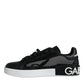 Dolce & Gabbana Black Calf Leather Portofino Sneakers Shoes