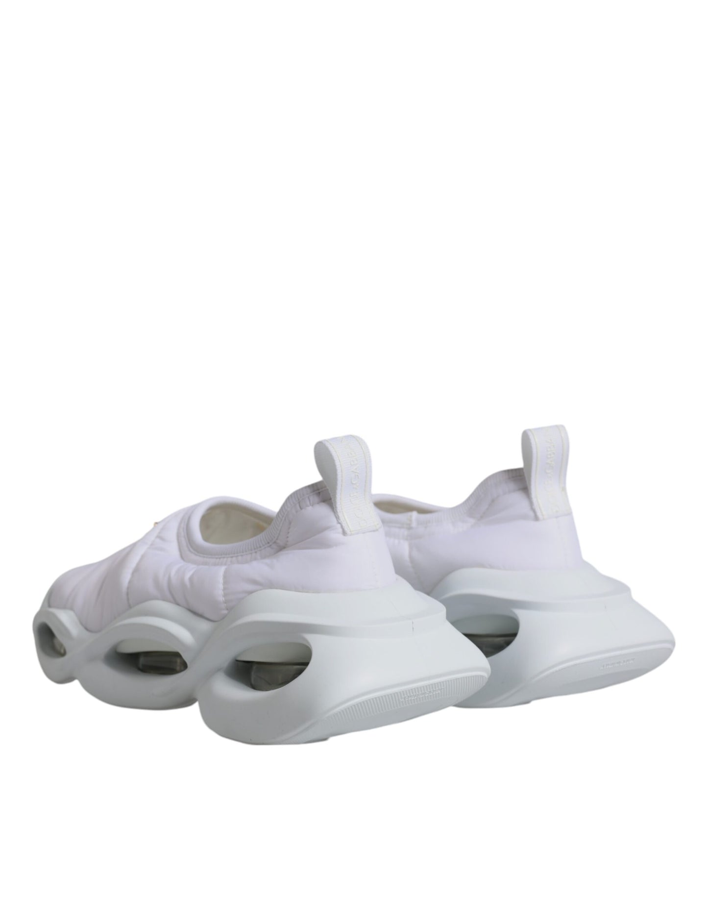 Dolce & Gabbana White Padded Fabric Low Top Sneakers Shoes