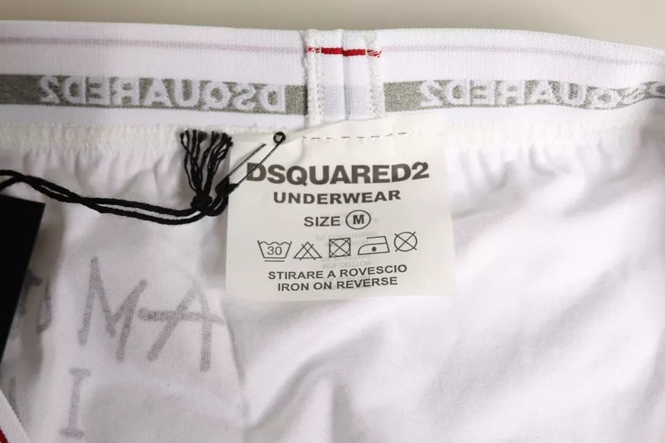 Dsquared² White Cotton Stretch Women Mid Waist Panty Underwear