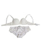 Dolce & Gabbana White Silk Stretch Panty Balconette Bra Underwear