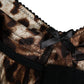 Dolce & Gabbana Brown Silk Stretch Leopard Bra Panty Underwear