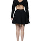 Dolce & Gabbana Black Viscose Cut Out A-line Long Sleeves Mini Dress