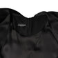 Emporio Armani Black Satin Long Sleeves Wrap Sheath Mini Dress