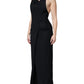 Emporio Armani Black Sleeveless Halter Sheath Long Gown Dress