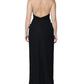 Emporio Armani Black Sleeveless Halter Sheath Long Gown Dress