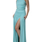 Christian Pellizzari Light Blue Jersey Long Drape One Shoulder Dress