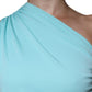 Christian Pellizzari Light Blue Jersey Long Drape One Shoulder Dress