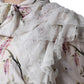 Ermanno Scervino White Floral Ruffles Lace Long Sleeves Maxi Dress