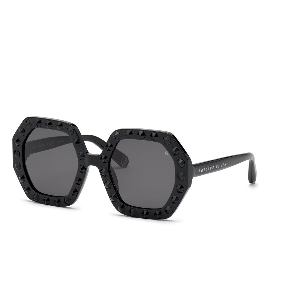 Philipp Plein Black Acetate Sunglasses