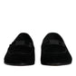 Dolce & Gabbana Black Velvet Loafers Formal Men Dress Shoes
