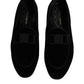 Dolce & Gabbana Black Velvet Loafers Formal Men Dress Shoes