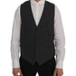 Dolce & Gabbana Elegant Gray Striped Waistcoat Vest