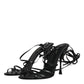 Dolce & Gabbana Black Leather High Heels Keira Sandals Shoes