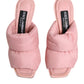 Dolce & Gabbana Pink Quilted DG Heel Slide Sandals Shoes