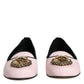 Dolce & Gabbana Light Pink Velvet Slip On Loafers Flats Shoes