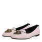 Dolce & Gabbana Light Pink Velvet Slip On Loafers Flats Shoes
