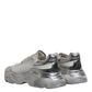 Dolce & Gabbana White Silver Daymaster Low Top Sneakers Shoes