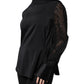 Brunello Cucinelli Black Silk Blend Long Sleeves Blouse Top