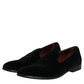 Dolce & Gabbana Black Velvet Loafers Formal Men Dress Shoes