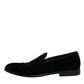 Dolce & Gabbana Black Velvet Loafers Formal Men Dress Shoes