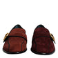 Dolce & Gabbana Bordeaux Suede Loafers Formal Men Dress Shoes