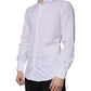 Dolce & Gabbana White Cotton Long Sleeve GOLD Dress Shirt