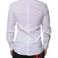Dolce & Gabbana White Cotton Long Sleeve GOLD Dress Shirt